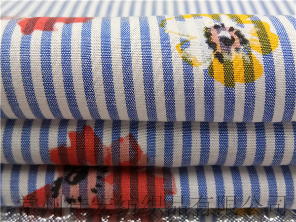 100%人棉面料廠家 50*50110*80人造棉條子印花布 100%人棉面料廠家 50*50110*80人造棉條子印花布